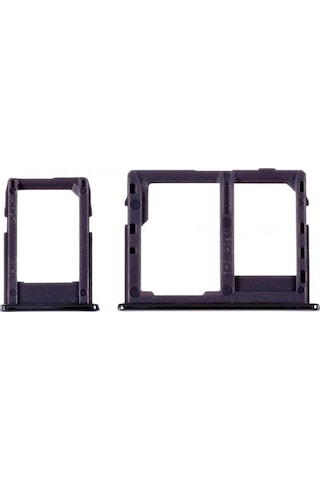 Samsung Galaxy Uyumlu J6 Plus Sim Kart Tepsisi + Hafıza Kartı Yuvası - Siyah