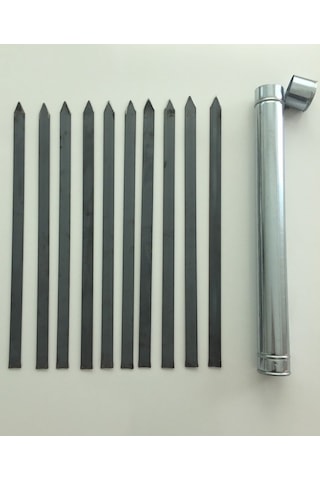 10 Adet Adana Kebap Beyti Şişi Boy:60 Cm-En:2.5 Cm - Şiş Kabı