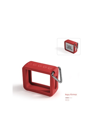 Jzcat Jbl Go2 Hoparlör İçin Uygun Silikon Koruyucu Kılıf - Metal Tokalı/kırmızı