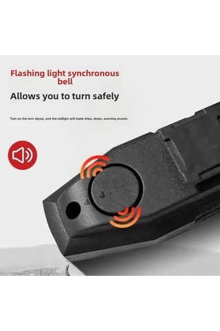 Youtek Usb Şarjlı Akıllı Kumanda Farenin Lambası, Sinyal Ve Fren Led Işığı, Su Geçirmez, Motorlar İçin Gece Kullanımı Uyarı Sireni Siyah 5510