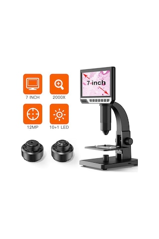 Exeo 12mp 2000x 7 İnch ips Ekran Dijital Mikroskop Şarjlı