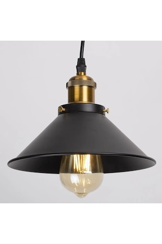 Xindoker Endüstriyel Demir Avize, Retro Siyah Modern Tasarım, Yemek Odası Ve Bar İçin, E27 Ampul Uyumlu Ampul Dahil Değil , 22 Cm Genişlik, Kolay Kurulum Siyah