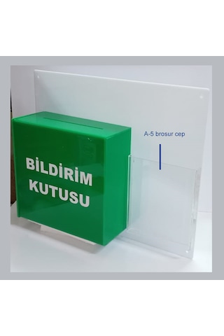 Yeşil-beyaz Pleksi Bildirim Kutusu
