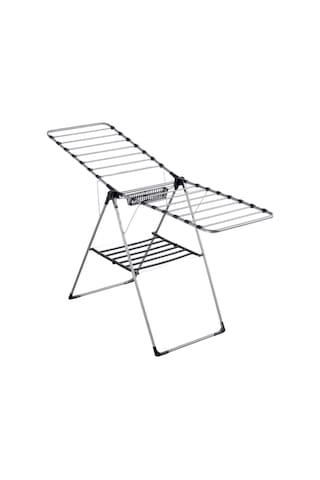 Pratiksan Home Metal Gri Sepetli Kurutmalık Çamaşır Askılığı Metal Gri