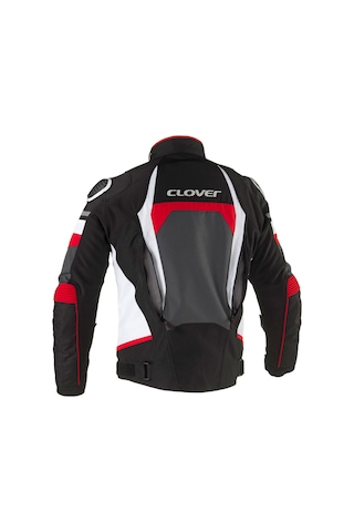 Clover Airblade-5 Korumalı Motosiklet Montu Siyah Beyaz Kırmızı