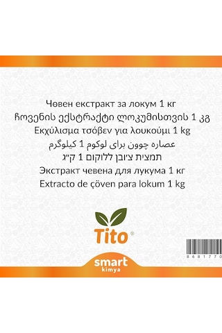 Tito Çöven Ekstraktı Lokum İçin 1 KG