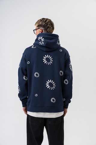 Respire Erkek Upload Baskılı Kapüşonlu Oversize Hoodie Lacivert