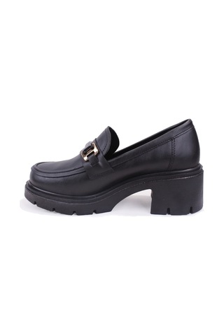 Dagoster Dza07-807890 Siyah Günlük 5 Cm Kalın Topuklu Loafer Kadın Ayakkabı