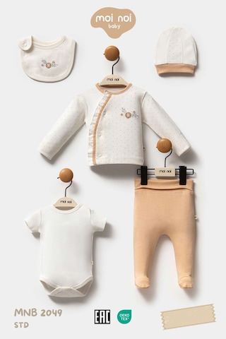 Moi Noi Baby My Baby Kumsal Çiçek Desen 5'li Set Hastane Çıkışı Çok Renkli