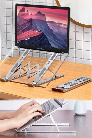 Lexroo Dizüstü Laptop Yükseltici Alüminyum Stand, Tek Beden, Chrmk12967, Gümüş, Erkek