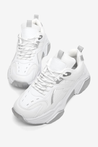 Tonny Black Rahat Kalıp Poli Taban Bağcıklı Sneaker Kadın Beyaz Sneaker Tbcrn1903