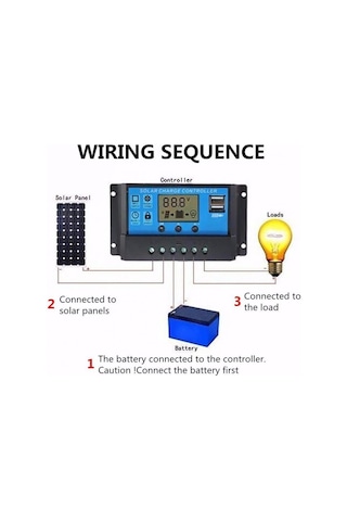 Pwm 30A Solar Şarj Regülatörü 12 V 24 V Lcd Ekran Çift Usb