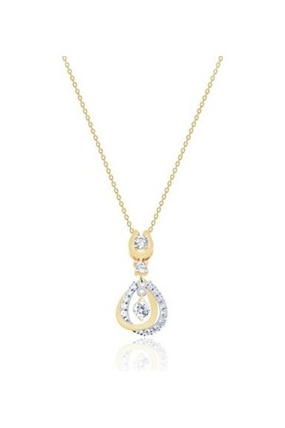 Diamond Line-Gülaylar - Sarı Beyaz Altın 14 Ayar Koleksiyon Kolye N11.25412
