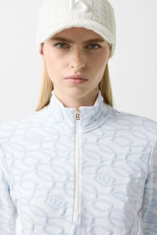 Bogner Sport Jasmina Logo Jacquard Ve Stretch Kadın Kayak Içlik İçlik Açık Mavi