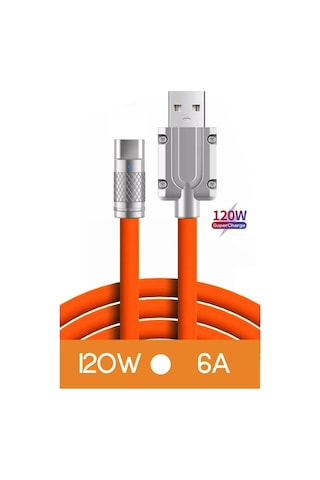 Başkenttekno 120w Watt 6 A Süper Hızlı Şarj Data Kablosu 1 Metre Lightning