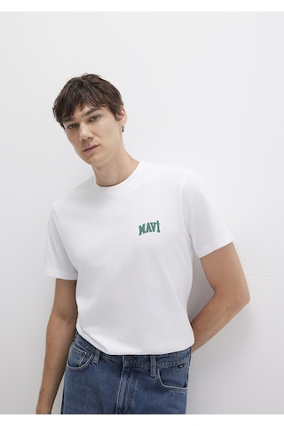 Mavi - Mavi Logo Baskılı Beyaz Tişört 0611714-620 Beyaz