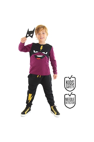 Denokids Şimşek Maske Erkek Çocuk T-shirt Pantolon Takım