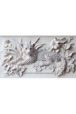 Leopar Rölyef Poster Duvar Kağıdı Renkli