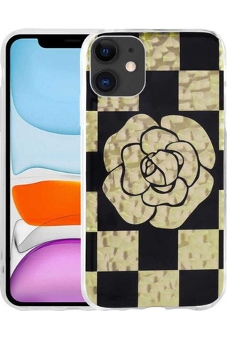 Apple Uyumlu iPhone 11 Kılıf Desenli Sert Zore Elnov Kapak NO4