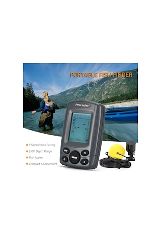 Taşınabilir 2.4 İnç Lcd Balık Bulucu 240ft Derinlik Aralığı Balıkçılık Bulucu Kablolu Sonar Sensör Dönüştürücü İle