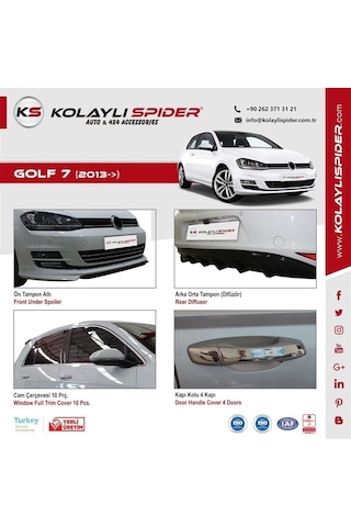 Volkswagen Golf 7 Kapı Kolu 4 Kapı Krom 2013 ve Sonrası