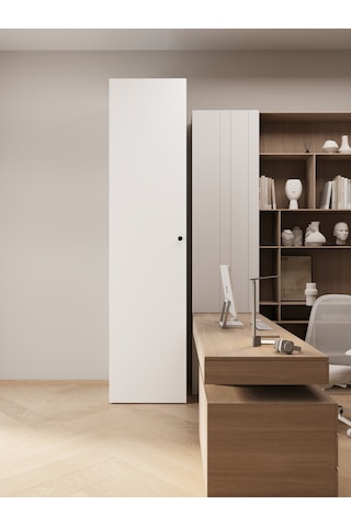Ligno Mobilya 6 Bölmeli Devasa Salon Kitaplığı - 208 Cm Geniş Klasör Ve Kitap Düzenleyici, Ofis Kütüphanesi 208x46x46 Cm Beyaz