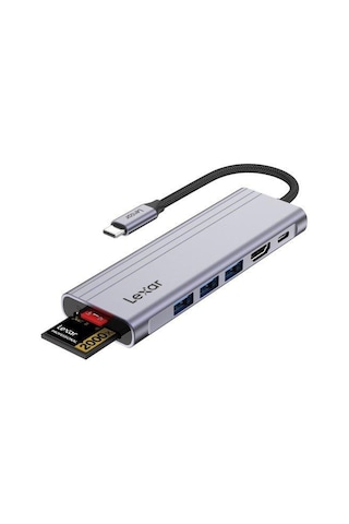 Lexar 7in1 H31 Typec Macbook Uyumlu Çevirici Çoklayıcı Adaptör Lpah31n