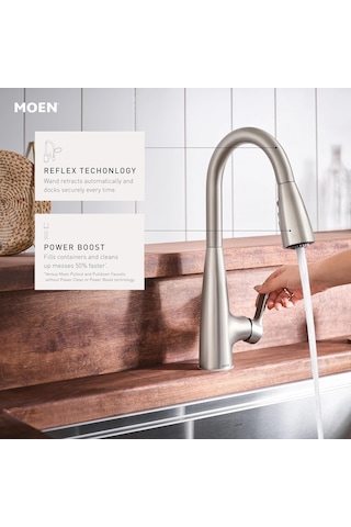 Moen 87627srs Haelyn Tek Saplı Aşağı Çekmeli Püskürtücü Refleks V Diğer