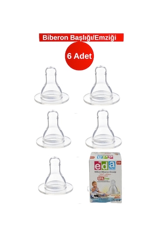 No: 310 Lux 6 Adet Şeffaf Silikon Biberon Emziği Başlığı Antikolik & Bpa İçermez
