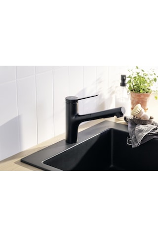 Hansgrohe Zesis M33 150 2 Jet Tek Kollu Eviye Bataryası Satin Siyah