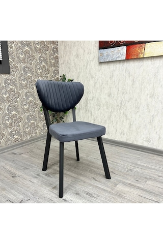 Elma Mutfak Sandalyesi 4 Lü Siyah Krem