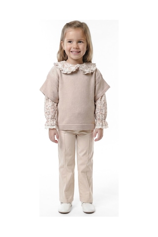 Xo Kids Kız Çocuk Elbise 3-7 Yaş 4756 Bej