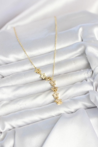 316l Çelik Yıldız Model Gold Renk Zirkon Taşlı Kadın Kolye Çok Renkli 78436073