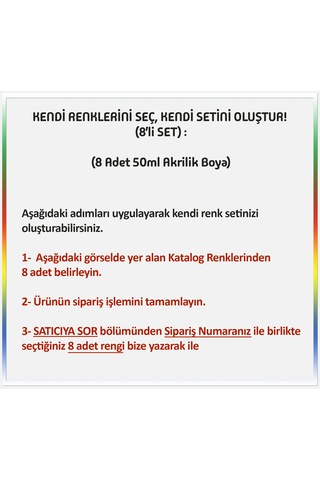 Colorpop Akrilik Hobi Boyaları 8'li Set 8 Adet 50ml Sen Seç