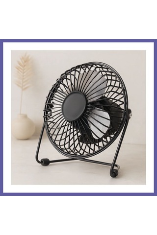 Bezos Usb Şarjlı Metal Mini Masaüstü Fan 14.5x7.5x15 Cm Nıda