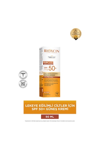 Bioxcin Sun Care Lekeye Eğilimli Ciltler Spf 50 Güneş Kremi 50 ml - Alfa Arbutin, Kolajen, Hyaluronik Asit