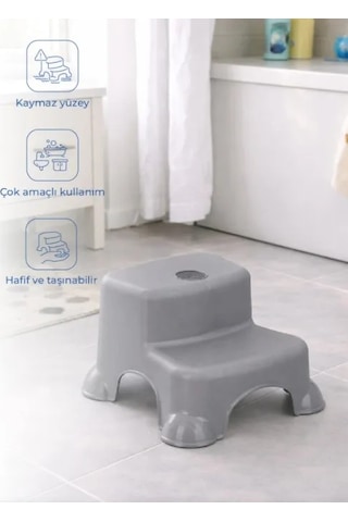 Babyjem Çok Amaçlı Katlı Basamak 516 Yeni Soft Gri
