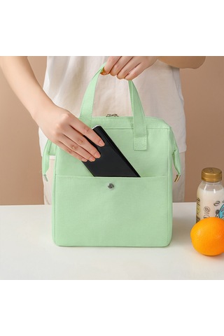 Shineyee Yeşil Isı Ve Soğuk Saklama Çantası, Oxford Kumaş + Alüminyum Folyo, 23x14x24cm, El Tutturabilir, Çalışma/okul İçin Büyük Kapasite, Mavi Paket Stili Yeşil