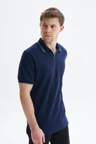 AR-MA Arma Erkek Regular Fit Basic % 100 Pamuk Pike Polo Yaka Tişört Y29374353802 Lacivert