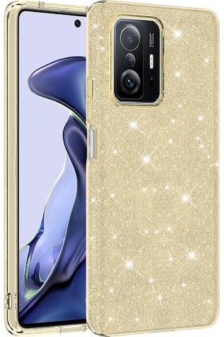 Xiaomi Mi 11t İle Uyumlu Luxury Simli Taşlı Parlak Silikon Tam Koruma Kadın Telefon Kılıfı Kapak