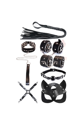 Leopar Desenli Fantezi Set Çok Renkli