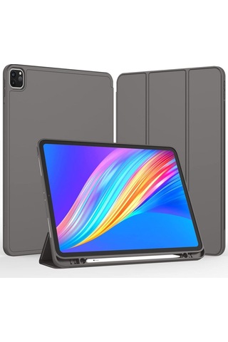 Apple Uyumlu iPad Pro 4. Nesil M2 2022 11 Inç Tablet Kılıf Uyku Modlu Kalem Bölmeli Silikon Koruyucu Kılıf