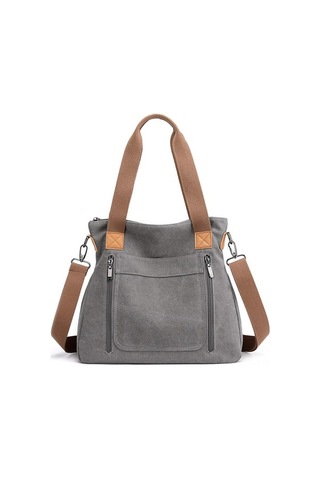 Didadodo Çok Cepli Vintage Kadın Kanvas Çanta - Ayarlanabilir Omuz Askılı Şık Ve Dayanıklı Koyu Kırmızı Koyu Kırmızı