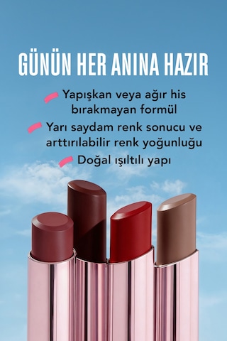 Flormar Sheer Up Sweet Escape Yarı Transparan & Parlak Bitişli Nemlendirici Ruj 027 Red Velvet Cupcake