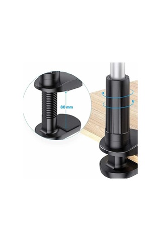 Plentiful Flexible Esnek Masa Telefon Tutucu L365 Gri - Siyah