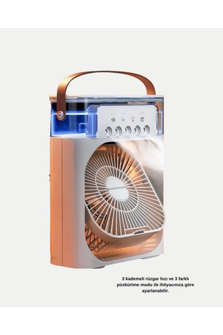 Taşınabilir Mini Klima Fan 3'ü 1 Arada Soğutucu Nemlendirici Gece Lambası