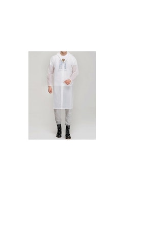 1.Kalite Unisex Yağmurluk Dayanıklı Kalın Yağmurluk Yağmur Koruma Beyaz