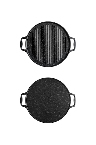 Acar Diamante Döküm Çift Taraflı Izgara - Gözleme Tavası - 34 Cm