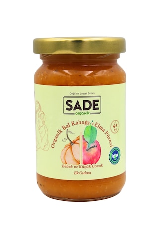 Sade Organik Balkabak Elma Püresi 100 Gr