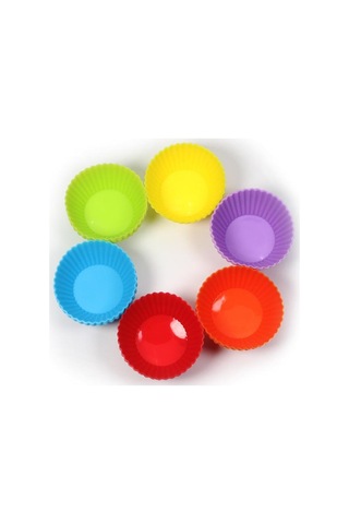 Pişirme Gerekli 24 Paket Yuvarlak Şekilli Silikon Kek Kalıbı Muffin Bardak Sabun Kalıp Puding Jöle Kalıpları